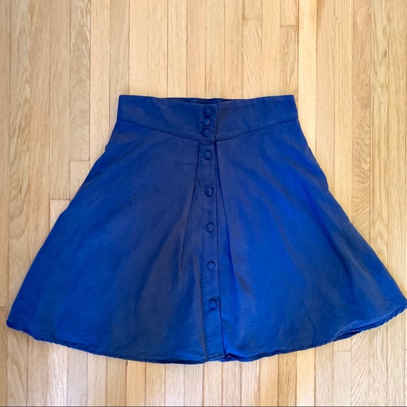 NWOT Blue Button Up Fit & Flare Skirt - Picture 2 of 6